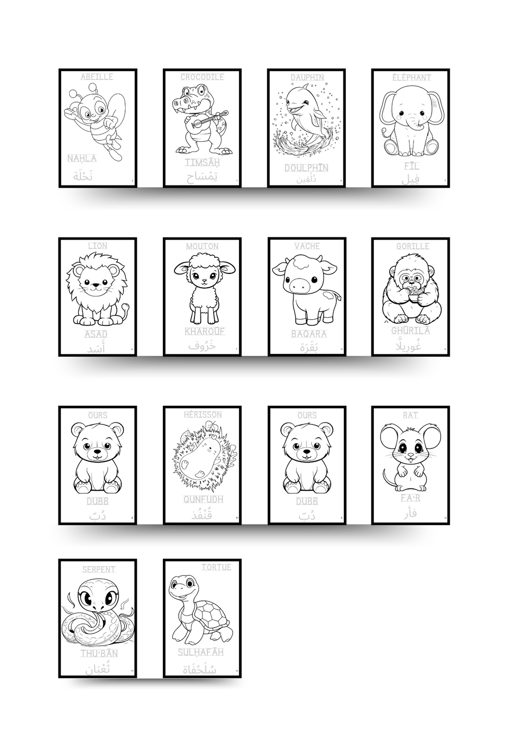 Coloriage et écriture des animaux Dès 2 ans