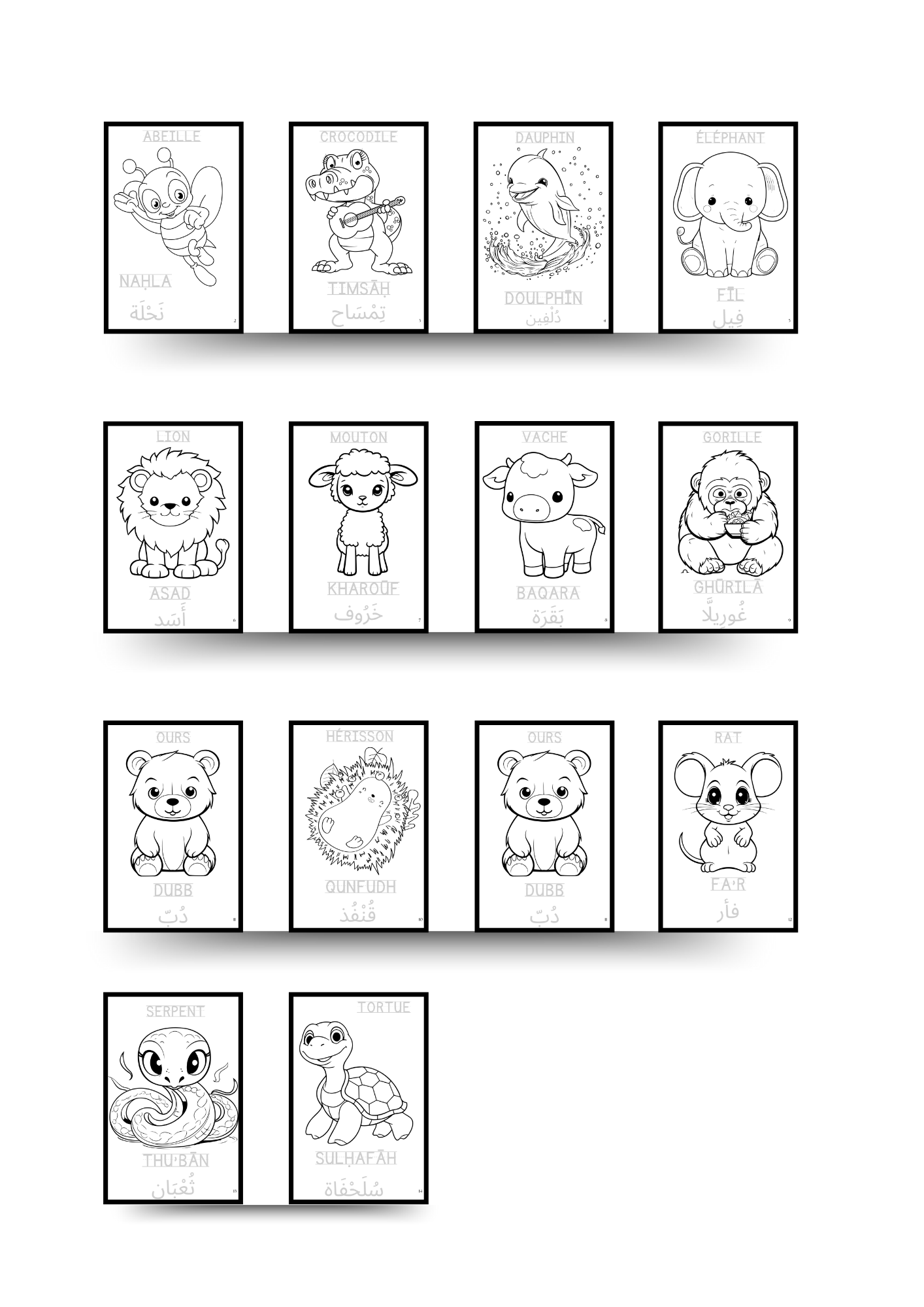 Coloriage et écriture des animaux Dès 2 ans