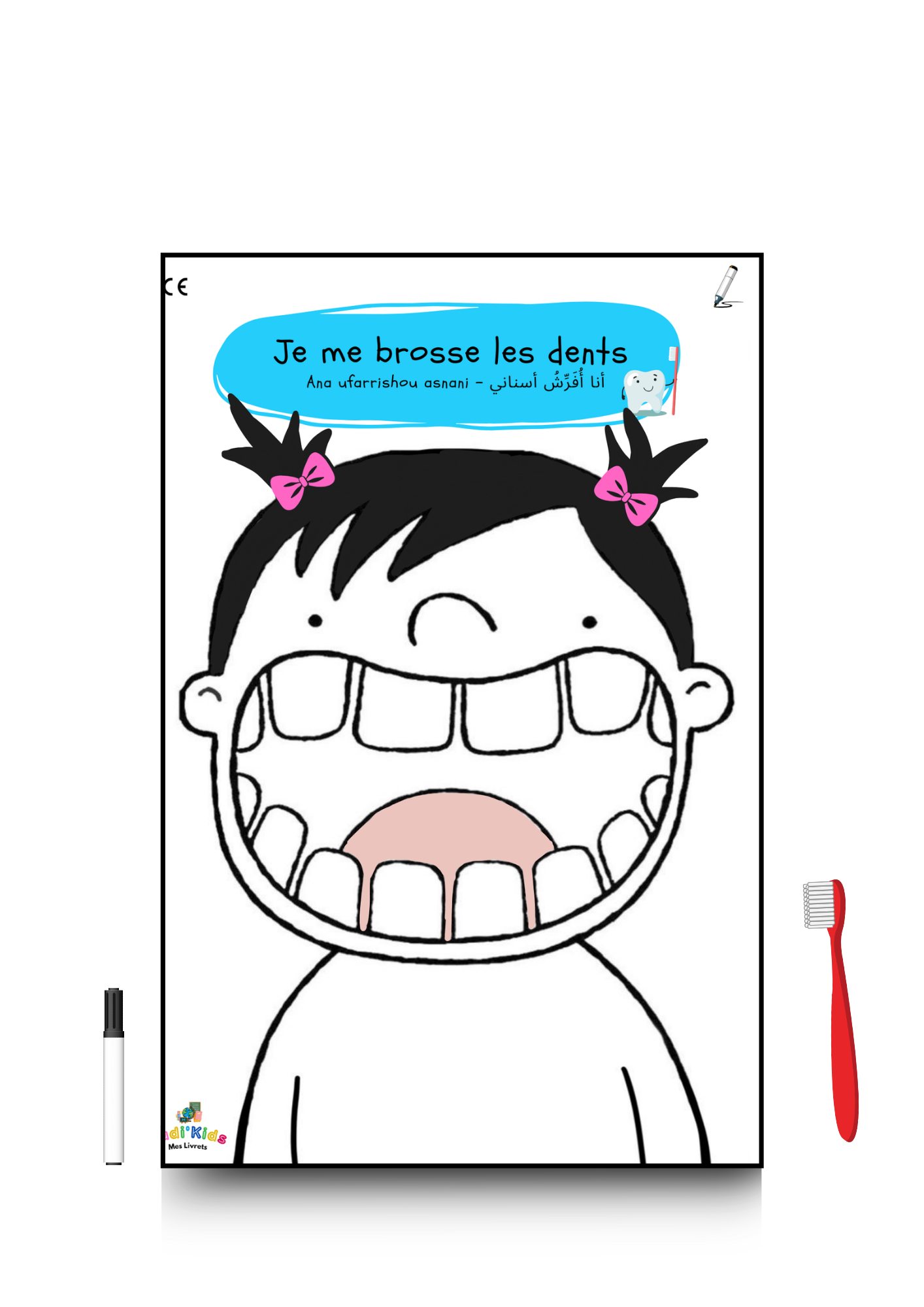 Support éducatif Brossage des dents Fille