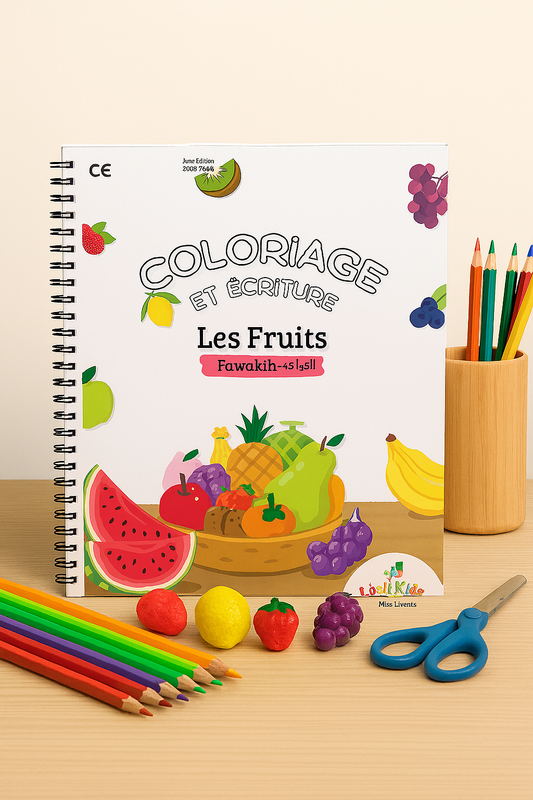 Coloriage et écriture des fruits Dès 2 ans