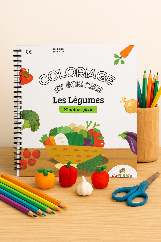 Coloriage et écriture des légumes Dès 2 ans