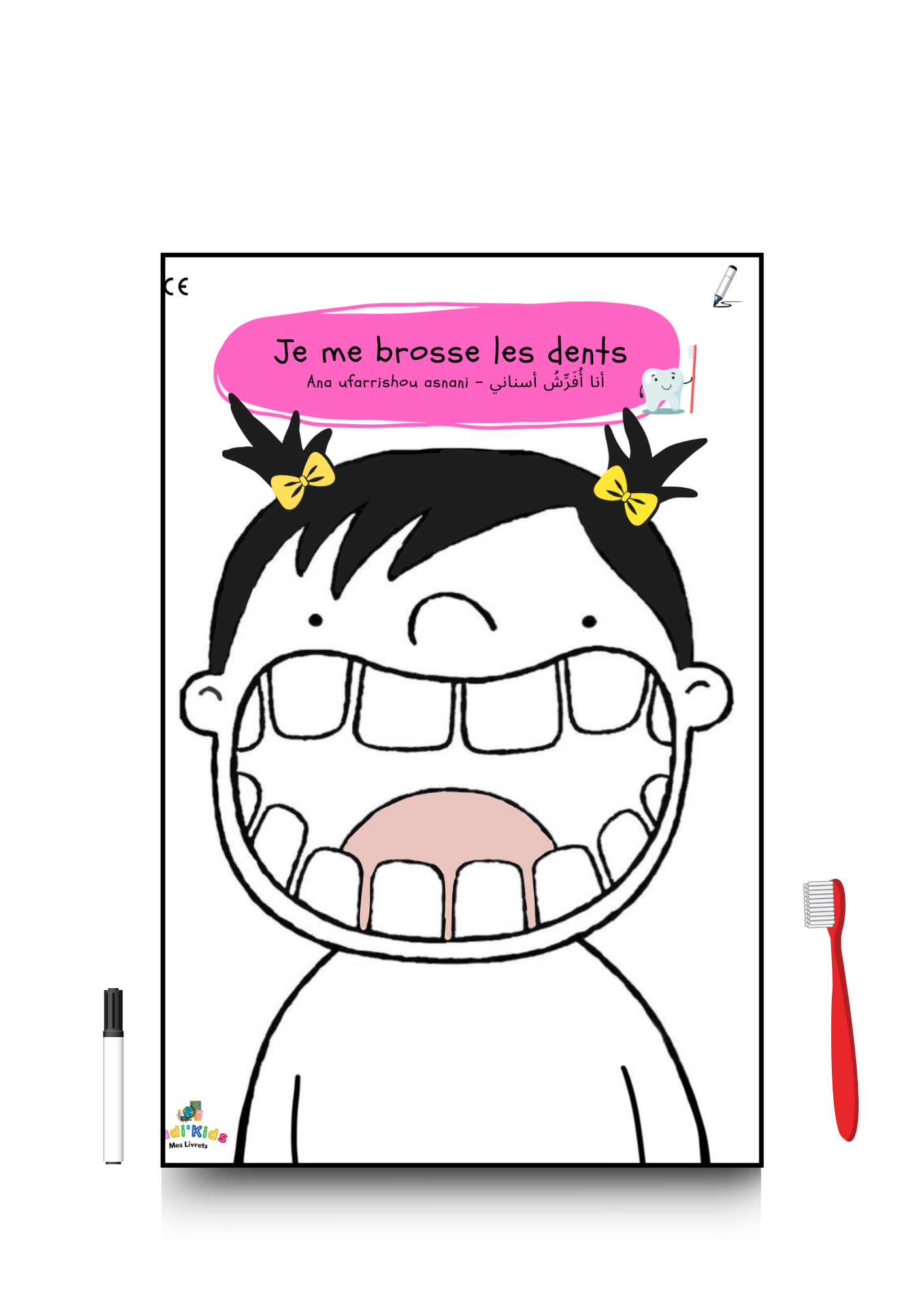 Support éducatif Brossage des dents Fille